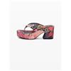 Desigual, sandalo con plateau stampato, Donna, Cotone, Rosso, 37