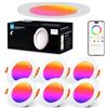 VARICART Faretti LED da Incasso per Cartongesso Alexa, Smart Bluetooth RGB 10W 1000LM, Intelligente Dimmerabili Bianco Caldo, App Controllato, 6 Pezzi