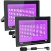 Tkdaksy 2 Pezzi 150W Faretto UV LED, IP66 Impermeabile Luce Nera UV, 395-400nm LED Luce Nera, Lampada uv Con Interruttore per Halloween, Pittura Del Corpo, Poster Fluorescente, Bar, Acquario, Festa Al Neon