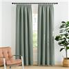 PONY DANCE Tende Oscuranti per Interni Tende Termiche Isolanti per Camera da Letto Curtains Salotto con Fettuccia Metodi di Sospensione Multipli 2 Pezzi L140 x A220 cm, Verde Salvia