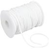 BENECREAT Cordino Elastico Piatto Da 50 m, Corda Elastica Morbida Da 5mm per Cucire con Rocchetto di Plastica per Realizzare Bikini, Costumi Da Bagno e Accessori per Capelli, Bianco