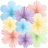 Sunbeauty, Set di 9 Decorazioni in Carta a Ventola, Ghirlanda Sospesa, Fiori Blu Rosa Viola, Carta a Ventola Verde Chiaro Giallo Chiaro, Set di Decorazioni per Feste, Matrimonio, Compleanno