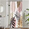 Uiiooazy Tenda Doccia Antimuffa, Tenda da Doccia Piccola 90x180cm Rosa Boho Style Tropicale Foglie di Palma Giungla Tende da Bagno Tessuto Lavabile Impermeabile Tende per Vasca da Bagno con 6 Anelli