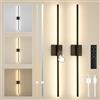 SUCIKORIO 2 Pezzi 100cm Ricaricabile LED Applique da Parete Interno Senza Corrente, Batterie Lampada da Parete Senza Fili Moderno Appliques da Parete Up Down Dimmerabile 3000K-6500K con Telecomando