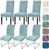 Alishomtll Set di 6 coprisedia in velluto elasticizzato, per cucina, ristorante, hotel, banchetti, matrimoni (grigio-blu, 6 pezzi)