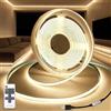 KSIBNW Striscia LED USB COB 2M, 5V LED Strisce con Telecomando, Bianco Naturale 4000K Luci Autoadesivo Dimmerabili Striscia Larghezza 8mm Nastro Luce per Sottopensile, Cucina, Retroilluminazione TV