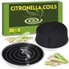 Scent-Hi Spirali d'Incenso Citronella Nera per Giardino, Esterno, Campeggio e Interni, Combustione Durata 8-10 Ore, 2 Piattini Metallici, 2 Tappeti Telaio Antincendio, 20 Incenso