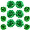 Ruidee 12 pompon di carta velina da 25,4 cm e 30,5 cm, da appendere, fiori di carta colorata, per feste e matrimoni (ZH/verde)