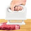 KYSUN Inteneritore Carni in Acciaio Inossidabile, 48 Lama Rimovibile Batti Carne da Cucina, Strumento Inteneritore di Bistecca, Tenera Carne Batticarne per Cotoletta Bistecca Manzo Maiale Pollo (Bianco)