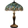 WERFACTORY Lampada Tiffany in vetro colorato blu mare, lampada da comodino stile libellula lampada da scrivania lampada da lettura base in metallo 40,6 x 40,6 x 61 cm decorazione camera da letto