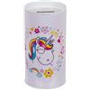 makio Salvadanaio di latta per bambini Unicorno. Originale salvadanaio con coperchio, salvadanaio di latta economico che può essere utilizzato anche come portamatite (bianco).