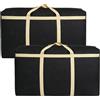 YUEcthynous 2 Pezzi 150L Borsa di Stoccaggio Extra Grande, Borsa da Trasporto Oxford 600D Heavy-Duty con Cerniere e Manici, Borse da Trasporto Impermeabili per Abbigliamento, Coperte e Cuscini