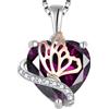 YL Collana Farfalla Cuore in argento 925 con ciondolo ametista con pietra di nascita di febbraio per donna