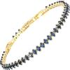 RIZILIA Bracciale Tennis Minimalista Donna Oro Giallo 14K Zaffiro Blu 2mm Marquise CZ Statement Regalo 16.5-19cm
