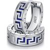 Odinstone Orecchini Uomo Cerchio Orecchino Viking Uomo Argento 925 Blu Celtico Vichinghi Rune Orecchini Gioielli Nordici per Donna Ipoallergenico Orecchino