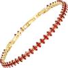 RIZILIA Bracciale Tennis Minimalista Donna in Argento Placcato Oro Giallo 14K con Zirconi Rossi Taglio Marquise 2mm, Regalo Elegante con Estensore 16.5-19cm, Gioiello di Design Raffinato ed Esclusivo