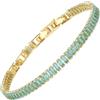 RIZILIA Bracciale Tennis Minimalista Donna Oro Giallo 14K con Acquamarina Simulata Zirconia Cubica Taglio Princess 2mm, Regolabile 16,5-19cm, Braccialetto Statement Elegante, Confezione Regalo