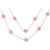 Bling Jewelry Moda Arancione Corallo Smalto Fiore Lungo Strato Wrap Placcato Oro Cristallo Stazione Catena Wrap Strato Clover Collana Per Le Donne 36 Pollici
