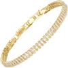 RIZILIA Bracciale Tennis Minimalista Donna 2mm Zirconi Bianchi Taglio Principessa Placcato Oro Giallo 14K Regolabile 16,5-19cm Gioiello Statement Elegante Idea Regalo Confezione Inclusa