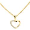 My Gold Collana a cuore da donna con ciondolo a cuore in oro 375 vero oro giallo (9 carati) Zirconia a forma di cuore 15 mm x 12 mm Collana 45 cm Sarah Set Y-04698-G601