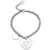 Beloved ❤️ Bracciale da donna, braccialetto in acciaio emozionale - frasi, pensieri, parole con charms - ciondolo pendente - misura regolabile - incisione - argento (FR29)
