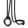 Richsteel Möbius Collana Runa Vichinga Collana Uomo Acciaio Amuleto Vichingo Corda di Cuoio Pelle Catenina Impermeabile Non Scolorisce Regalo Uomo Compleanno
