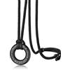 Richsteel Möbius Collana Runa Vichinga Collana Uomo Acciaio Amuleto Vichingo Corda di Cuoio Pelle Catenina Impermeabile Non Scolorisce Regalo Uomo Compleanno