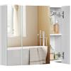 VASAGLE Collezione KAILYN - Mobiletto Pensile da Bagno con Specchio, Stile Moderno, 15 x 60 x 55 cm, Bianco BBK22WT