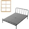 VEVOR Rete per Letto a Doghe con Copertura Spessore 38,1 mm, Base a Doghe per Letto Queen Size 2010x1480 mm per Letto Supporto per Materasso da 4 pezzi con Copertura in Tessuto Oxford 200D, Grigio