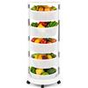 BAKAJI Carrello da Cucina portafrutta con cestelli apribili, Carrellino Portaoggetti Salvaspazio con 4 Ruote Girevoli, Struttura Acciaio e Cesti in plastica, Ideale Cucina, Bagno, (5 Ripiani)