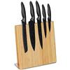Relaxdays Portacoltelli Magnetico, Ceppo per Coltelli in Bambù, Supporto Vuoto Universale, 27,5 x 28 x 12 cm, naturale