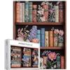 Generic Libreria ricamata da 1000 pezzi puzzle per adulti con scena floreale in fiore puzzle artistico colorato puzzle fai da te per decorazione domestica regali puzzle famiglia perfetto per serate di gioco