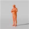 Generico Statuetta Umarell con Smartphone 15cm, Regalo Pensione, Arancione | Decorazione da scrivania alta 15 cm in PLA stampato in 3D; regalo per pensionamento, nonno, festa del papà e geometri