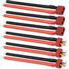 LINSYRC 3 Coppie Adattatore di Connettore Maschio Femmina Spina T Deans con 14AWG 10CM Filo di Silicone per RC Lipo Batteria Drone Aereo Quadcopter Auto Barca Caricabatterie