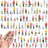 Namalu Figurine di Mini Persone Modello di Piccole Persone Dipinte in Plastica Architettonica in Scala 1:100 Persone Sedute e in Piedi Pose Assortite Modellini di Treni per Scene in Miniatura(100)