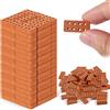 Harrycle 50 Pezzi Mini Mattoni in Miniatura Piccoli Mattoncini Modello di Mattoni Rossa da Costruzione Decorazioni per Casa delle Bambole Fai da Te Ornamento da Giardino, 0,79 x 0,39 x 0,2 Pollici