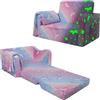 alldomess Poltroncina per Bambini 2-in-1,Cartoon Comodi Sedia Bambini | Poltroncina per Trasformabile in Lettino Stabile Divano Morbido Letto Bambina per Soggiorno Sala Giochi