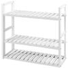 SONGMICS Mensole da Bagno, Scaffale da Bagno con 3 Ripiani Regolabili in bambù, da Parete o da Terra, Porta Piante, per Soggiorno Balcone Cucina, 60 x 15 x 54 cm, Bianco BCB13W