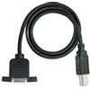 System-S Cavo USB 2.0 da 50 cm tipo B maschio a femmina, adattatore a vite, colore nero