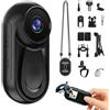 LIROPAU Action Camera a 360° Mini Action Cam 1080p Magnetica Tasca Azione Kam-era, Moto Bodycam, Mini K-Amera, Action Cam Multifunzione Action Cam Sport Camera con Schermo