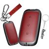 Rondrive Custodia per chiave auto, compatibile con Geely EX5 2025 2026 Galaxy EX5 EX5 EM-I Starray EM-i Metallo+Pelle Custodia portachiavi con 3 tasti B Rosso