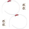 BOXOB 2pz Tubo Flessibile per Spurgo Freni, Premium Gomma e Alluminio Tubo per Spurgo Freni con 2 Piccole Fascette e Valvola di Ritegno Unidirezionale Come Moto Camion Auto (Rosso)