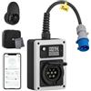 dé Mobile Wallbox 7,4kW 32A con App, Colonnina Ricarica Auto Elettrica, Stazione di Ricarica 7,4kW con Contatore Elettrico e Scheda RFID, per e-208 e Altri EV e PHEV