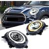 Archaic Fari Anteriori Per Mini F54 Clubman Cooper F55/F56/F57/F58/F59 JCW | 2014-2021 LED RGB Fanali anteriori per alogeni OE modelli, luci anteriori con animazione RGB DRL, coppia
