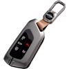 Rondrive Custodia per chiave auto Compatibile con VW Crafter 2025 Passat B9 Transporter Multivan T7 2024 2026 3/4/5 pulsanti Accessorio in metallo e pelle Custodia per chiave Protezione per chiave
