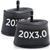 MetersGod 2 camere d'aria di alta qualità da 20 x 3,0, compatibili con pneumatici elettrici da 20 x 3,0 a 3,5 pollici, con valvola Schrader da 32 mm, gomma butilica, utilizzati per mountain bike
