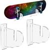 BiJun Supporto da Parete per Skateboard, Skateboard Hanger Wall Mount Deck Display e Stoccaggio Longboard Deck Espositore Orizzontale (Trasparente)