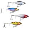 Eulihent 4 Pezzi Esche Artificiali Esche da Pesca Whopper Plopper Spigole esche Pesca Artificiali Spinning Mare con Coda a Spirale e Ami da Pesca Punte per Pesce Gatto Bass Pike (8 cm/10 g)