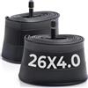 MetersGod 2 camere d'aria per fat bike di alta qualità, 26 x 4,0, compatibili con pneumatici elettrici da 26 x 4,0 a 4,5 pollici, con valvola Schrader da 32 mm, gomma butilica, utilizzati per mountain