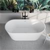 evineo ineo3 vasca da bagno freestanding con troppopieno a fessura L: 165 La: 75 A: 60 cm, BE4086WH, ineo3 bianco [Vasche da Bagno > Vasche da Bagno Freestanding]